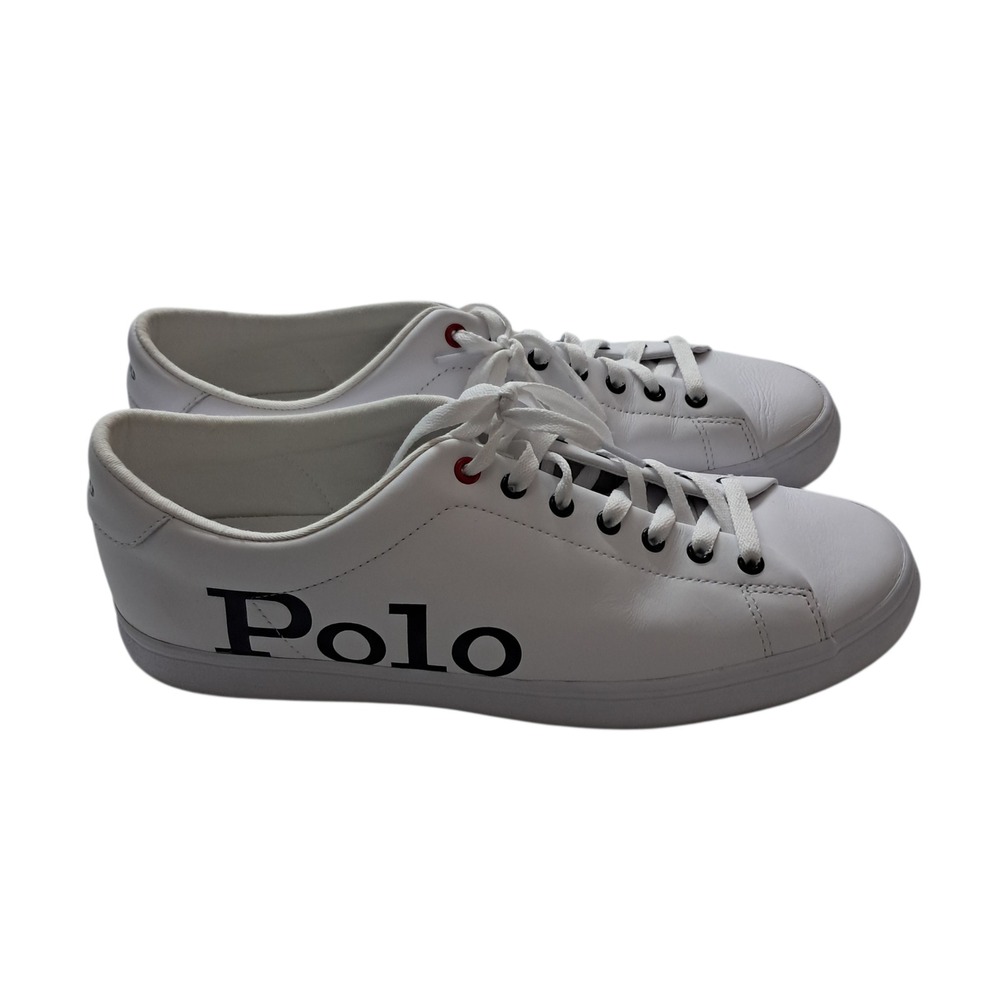 Polo Ralph Lauren Sneakers‎ Shoes Mens 11 White Leather Low Top Lace Up Preppy